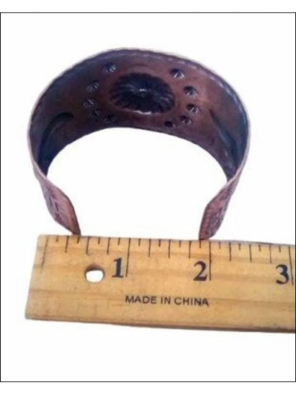 Bell Trading Post Vintage Solid Copper Stamped Wide Cuff Bracelet